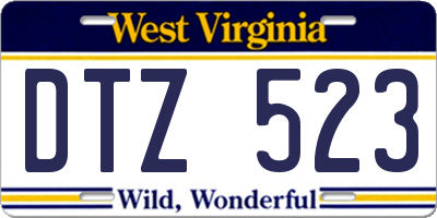 WV license plate DTZ523
