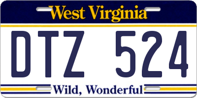 WV license plate DTZ524
