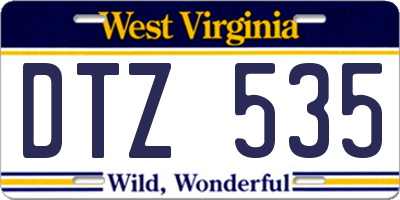 WV license plate DTZ535