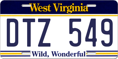 WV license plate DTZ549
