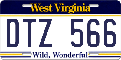 WV license plate DTZ566