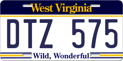 WV license plate DTZ575