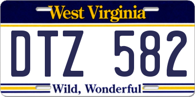 WV license plate DTZ582