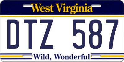WV license plate DTZ587