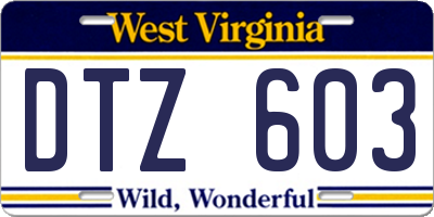 WV license plate DTZ603
