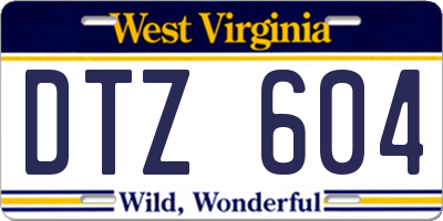 WV license plate DTZ604