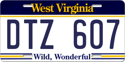 WV license plate DTZ607