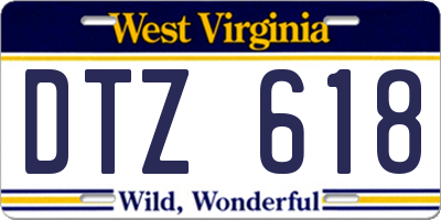WV license plate DTZ618