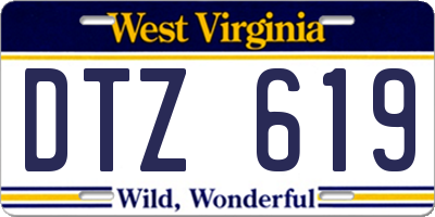 WV license plate DTZ619