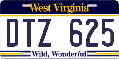 WV license plate DTZ625