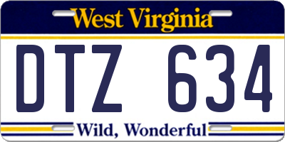 WV license plate DTZ634