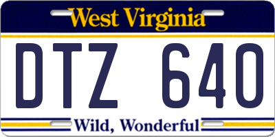 WV license plate DTZ640
