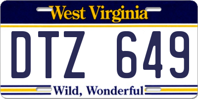 WV license plate DTZ649