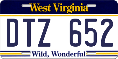 WV license plate DTZ652