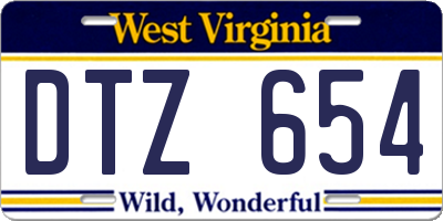 WV license plate DTZ654