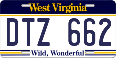 WV license plate DTZ662