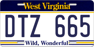 WV license plate DTZ665