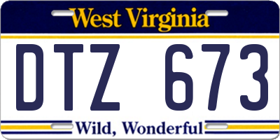 WV license plate DTZ673