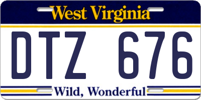 WV license plate DTZ676