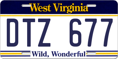 WV license plate DTZ677