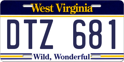 WV license plate DTZ681