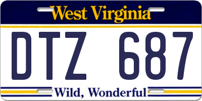 WV license plate DTZ687