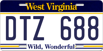 WV license plate DTZ688