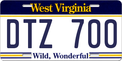 WV license plate DTZ700