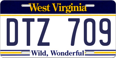 WV license plate DTZ709