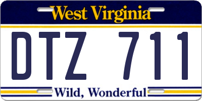 WV license plate DTZ711