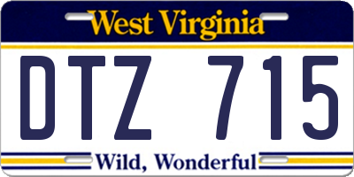 WV license plate DTZ715