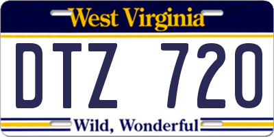 WV license plate DTZ720