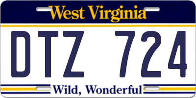 WV license plate DTZ724
