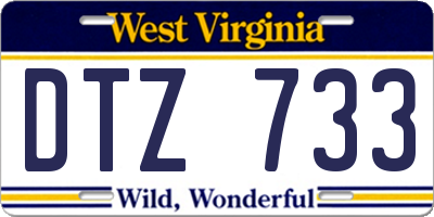 WV license plate DTZ733