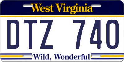 WV license plate DTZ740