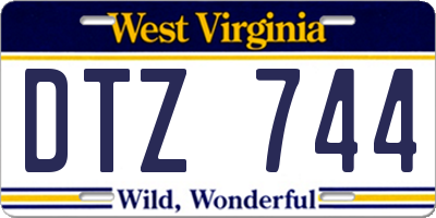WV license plate DTZ744
