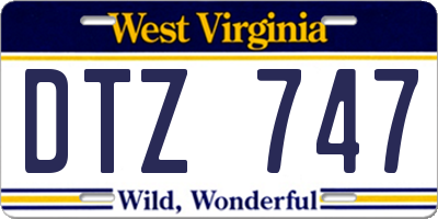 WV license plate DTZ747