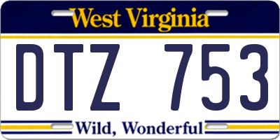 WV license plate DTZ753
