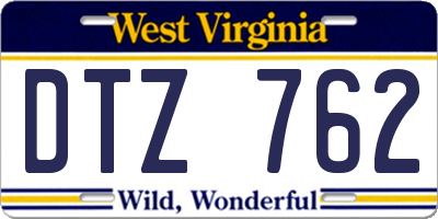 WV license plate DTZ762