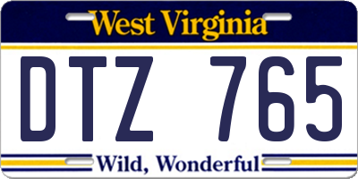 WV license plate DTZ765