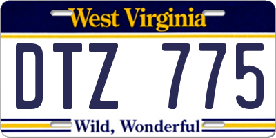 WV license plate DTZ775