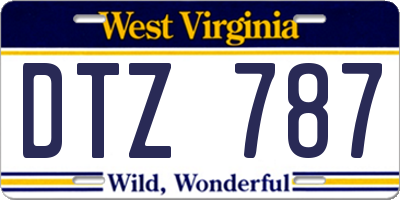WV license plate DTZ787