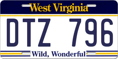 WV license plate DTZ796