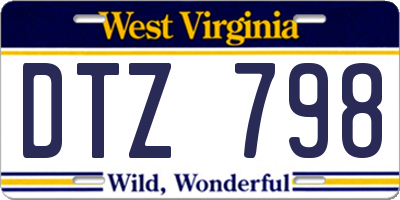 WV license plate DTZ798