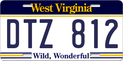 WV license plate DTZ812