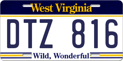 WV license plate DTZ816
