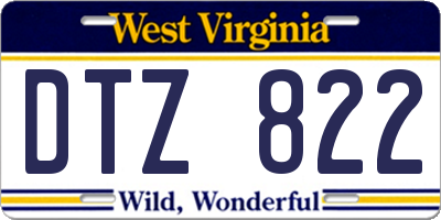 WV license plate DTZ822