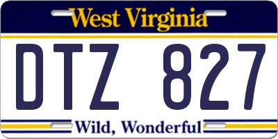 WV license plate DTZ827