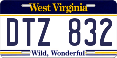 WV license plate DTZ832