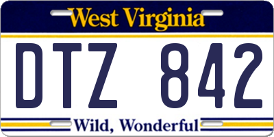 WV license plate DTZ842